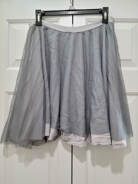 Light Gray Layered Tulle Skirt